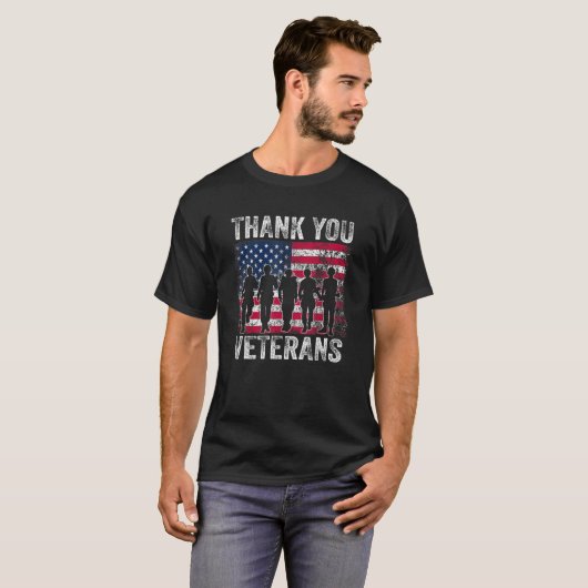 Dank u Veterans Veterans Day voor vrouwen Mannen T-shirt (Voorkant volledig)