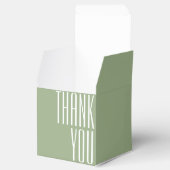 Dank u vette typografie Sage Groen Wit Bedankdoosjes (Geopend)