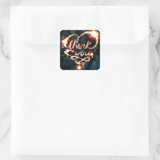 dank u vierkante sticker (Tas)