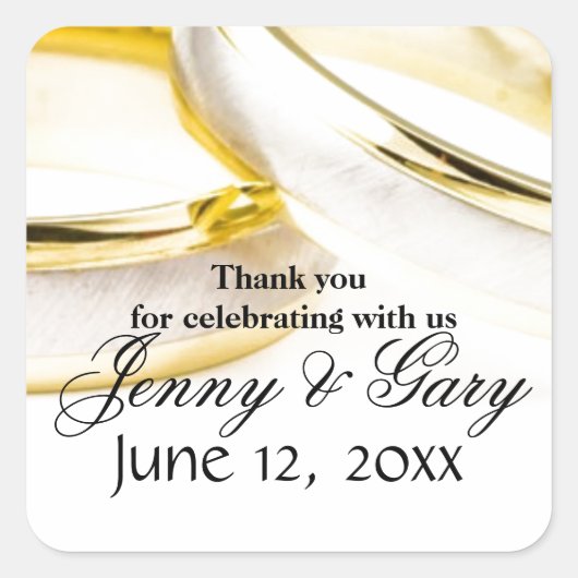 Dank u vierkante sticker (Voorkant)