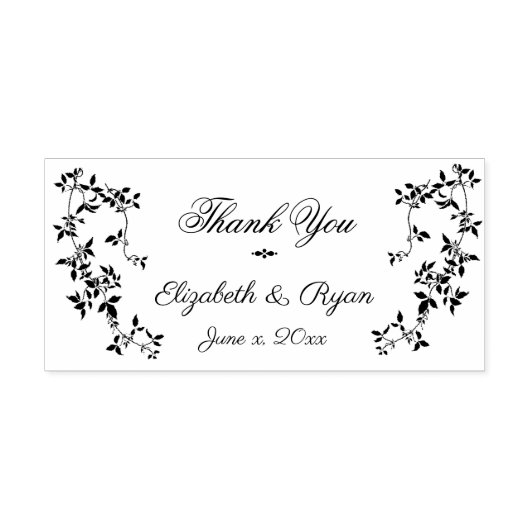 Dank u, Vines Botanical gepersonaliseerd Rubberstempel (Afrduk)