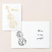 Dank u Vioollijntekening Folie Kaarten (Display)