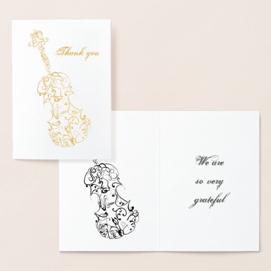Dank u Vioollijntekening Folie Kaarten (Display)