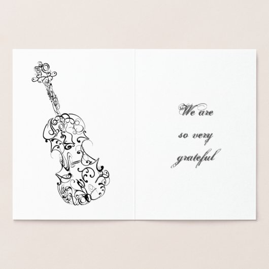 Dank u Vioollijntekening Folie Kaarten (Binnen)