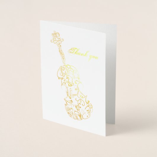 Dank u Vioollijntekening Folie Kaarten (Voorkant)