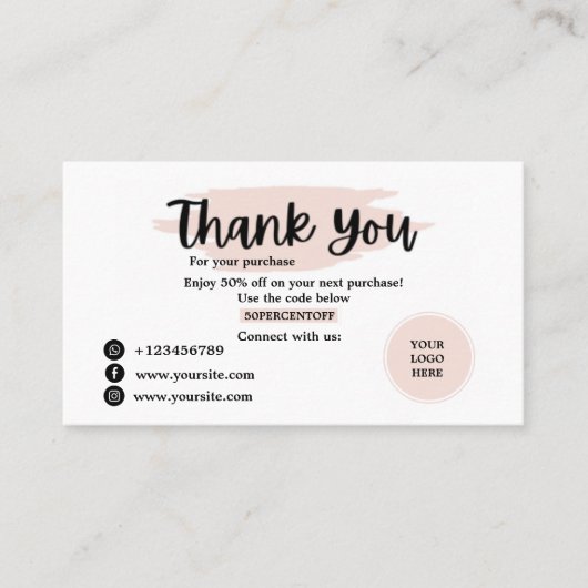 Dank u Visitekaartje (Voorkant)