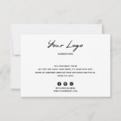 Dank u Visitekaartje Bedankkaart (Achterkant)