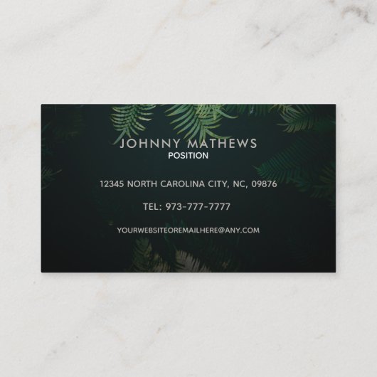 Dank u Visitekaartjes (Achterkant)