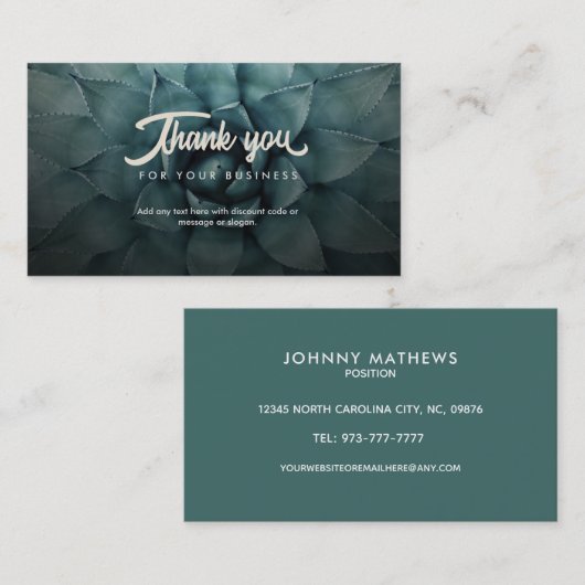 Dank u Visitekaartjes (Voorkant / Achterkant)