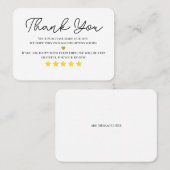 Dank u visitekaartjes 5 sterren (Voorkant / Achterkant)