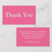 Dank u Visitekaartjes Sjabloon Roze (Voorkant / Achterkant)