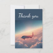 Dank u vliegwolken pilootvliegtuig bedankkaart (Voorkant)