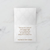 Dank u vlinder brokaat bruin bedankkaart (Binnen)