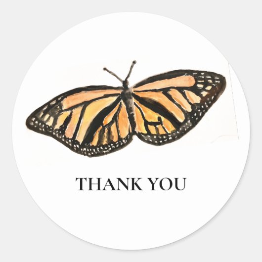 Dank u vlinderschilderij insect Stickers (Voorkant)