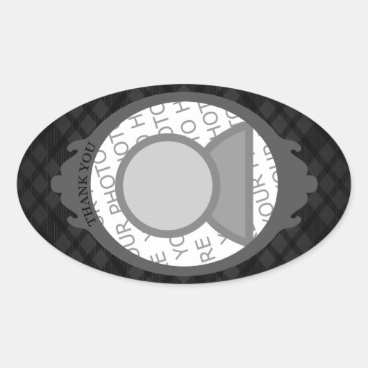 dank u ( voeg uw eigen afbeelding in ) ovale sticker (Voorkant)