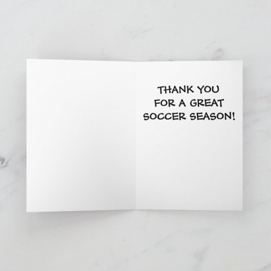Dank u Voetbal coach Bedankkaart (Binnen)