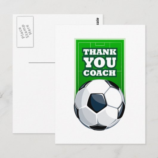 dank u voetbal coach briefkaart (Voorkant / Achterkant)