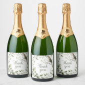 Dank U Vogel & Bladeren Botanisch Sparkling Wijnetiket (Flessen)