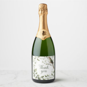 Dank U Vogel & Bladeren Botanisch Sparkling Wijnetiket