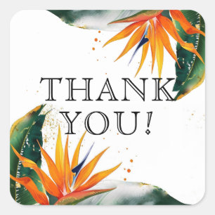 Dank U Vogels van het Paradijs Bliss Vierkante Sticker
