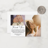 dank u voor 2 foto ' s collage minimalistische bru notitiekaartje (Voorkant / Achterkant in situ)