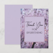Dank u voor Alles Lila Floral Springtime Bedankkaart (Voorkant / Achterkant)