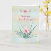 Dank u voor alles wat u Waterverf cactus doet Kaart (Gele Bloem)