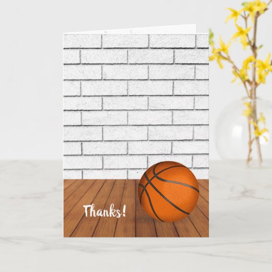 Dank u voor basketbal coach Kaart (Gele Bloem)