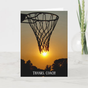 Dank u voor basketbaltrainzonsbal bedankkaart
