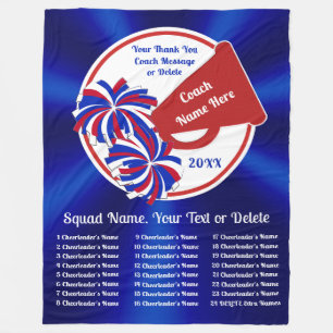 Dank u voor Cheer Coach, Red White en Blue Fleece Deken