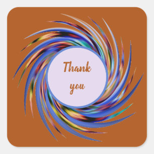 Dank u voor de appreciatie van het spirale patroon vierkante sticker