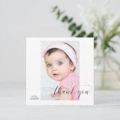 Dank u voor de Baby Calligrafie Swashes Elegant Si Kaart (Staand voorkant)