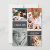 Dank u voor de Baby foto collage Birth Announding Magnetische Uitnodiging (Voorkant)