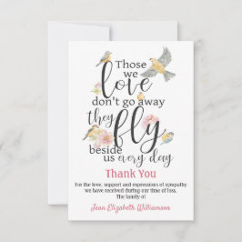 Dank u voor de begrafenisvlucht naast de vogelWate Bedankkaart