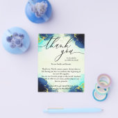 Dank u voor de blauwe handtekening aangepaste foto flyer (Enkel)