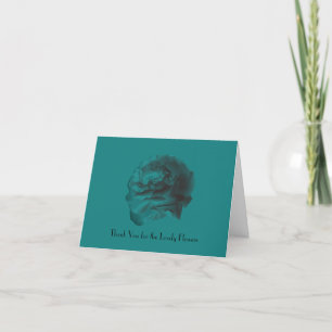 Dank u voor de bloemen, de Blauwgroen kaart van de