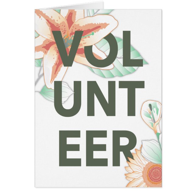 dank u voor de bloemen die u als vrijwilliger heef (Voorkant)