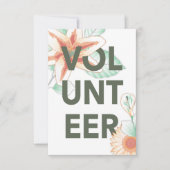 dank u voor de bloemen die u als vrijwilliger heef bedankkaart (Voorkant)