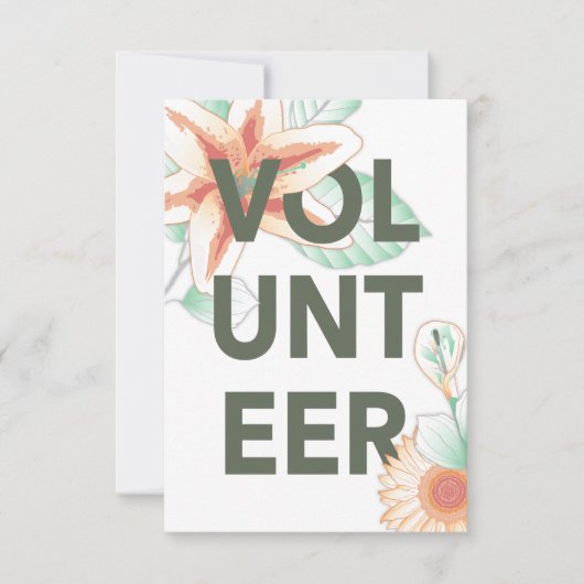 dank u voor de bloemen die u als vrijwilliger heef bedankkaart (Voorkant)