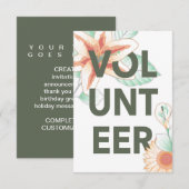 dank u voor de bloemen die u als vrijwilliger heef bedankkaart (Voorkant / Achterkant)