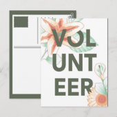 dank u voor de bloemen die u als vrijwilliger heef briefkaart (Voorkant / Achterkant)