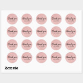 Dank u voor de Blush Pink Faux Glitter Ronde Sticker (Vel)