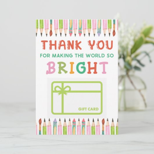 Dank u voor de Bright World Gift Kaart Holder (Staand voorkant)