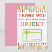 Dank u voor de Bright World Gift Kaart Holder (Voorkant / Achterkant)