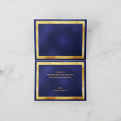 Dank u voor de bruiloft van de marineblauwe goudco bedankkaart (Binnen)