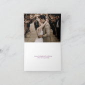 Dank u voor de bruiloft van de paarse lentesbloem bedankkaart (Binnen)