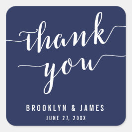 Dank u voor de eenvoudige marineverbinders vierkante sticker