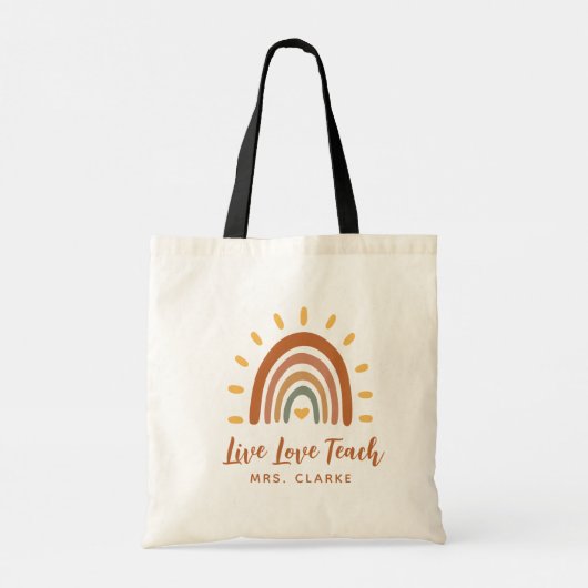 Dank u voor de Eigen benaming Boho Rainbow Sun Tote Bag (Achterkant)