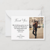 dank u voor de gelukkige verjaardagfoto notitiekaartje (Voorkant)