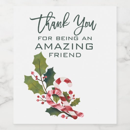 Dank u voor de geweldige kerstdagen wijn etiket (Enkel label)